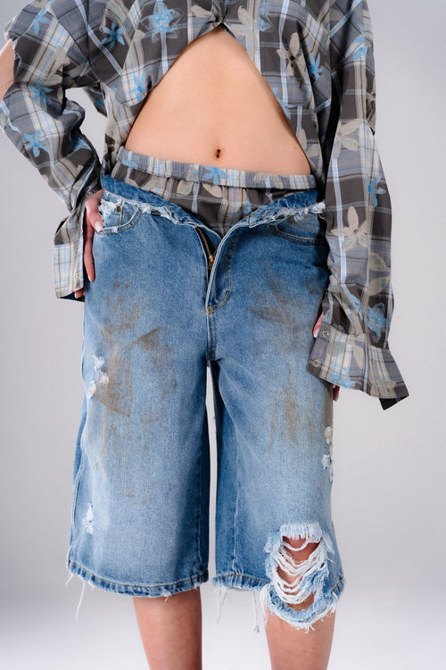 FLORAL GRUNGE JEANS